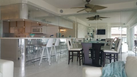 modern and beautiful! large living and dining room area