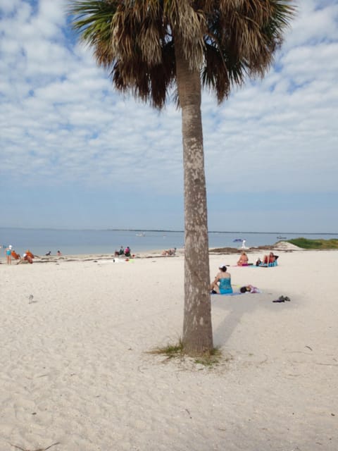 Beach nearby, sun loungers