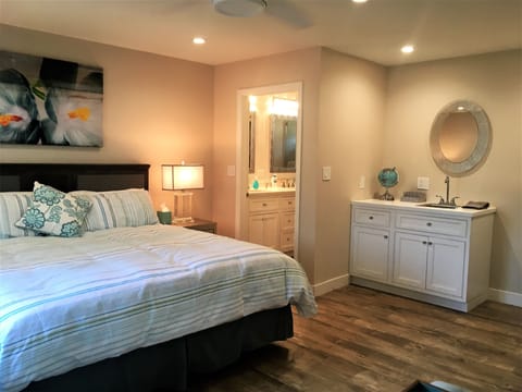 Beautiful and spacious 
master suite with a wet bar.