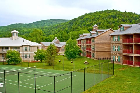 The tennis courts are wonderful in the summertime.