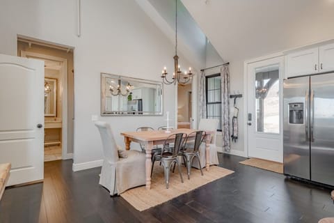 Enjoy a meal in this loving dining area.