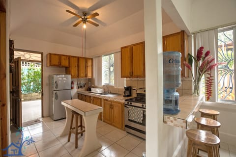 Fridge, oven, stovetop, coffee/tea maker