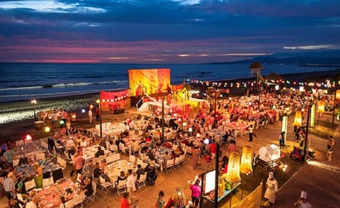 Outdoor banquet area