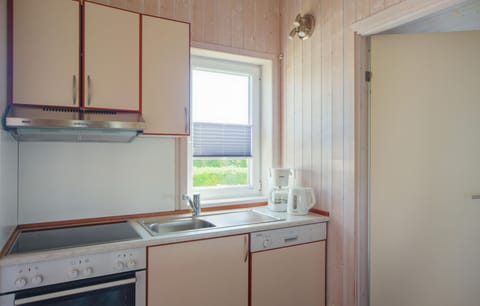 Fridge, stovetop, dishwasher, coffee/tea maker