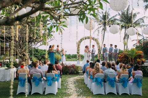 Outdoor banquet area