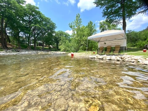 During hot months we put a canopy near the water for all guests to enjoy