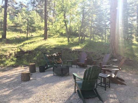 Fire pit & great seating for late night star viewing. 