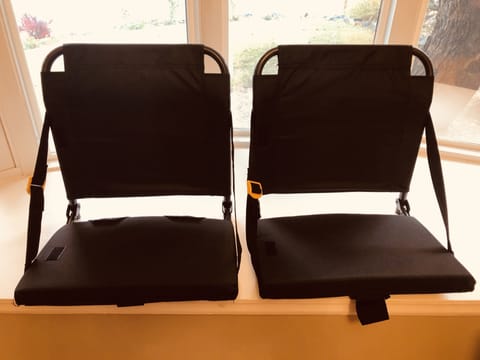 Stadium chairs for concert goers.