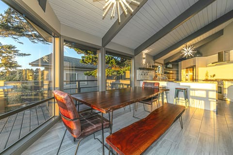 dining room table looking back to kitchen