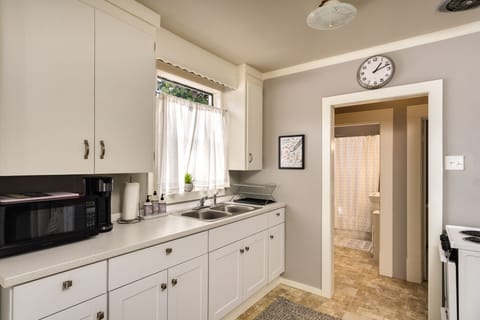 Light and bright kitchen. 