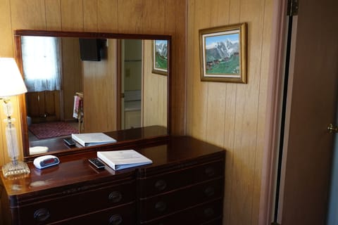 Set your alarm for an early AM hike. Dresser now has a Smart TV