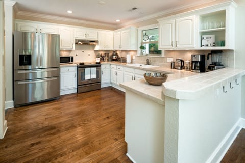 Spacious kitchen equipped with most everything a gourmet cook could want.