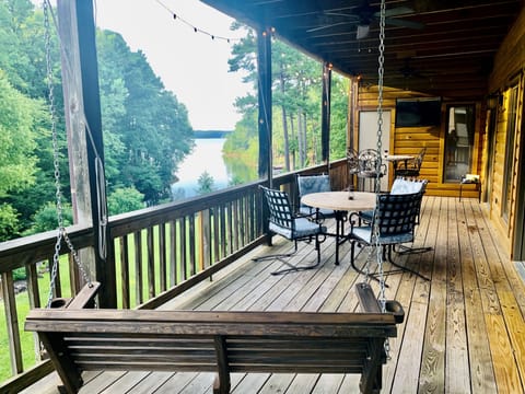 Our favorite spot is the swing on the back deck