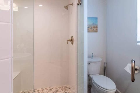 Wash your worries away in the easily accessible shower cabin.