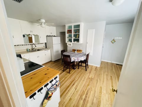 Fully stocked kitchen with complementary coffee and creamer
