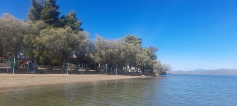 Beach nearby, sun loungers