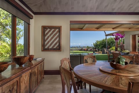 Hand Crafted Koa Wood Dining Table Highlights Dining Area