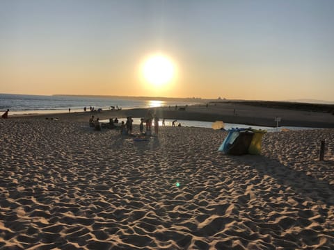 Beach nearby, sun loungers