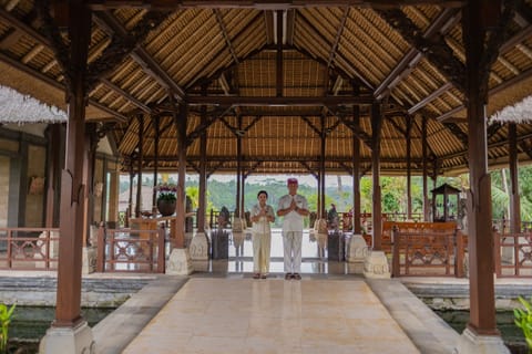 Outdoor banquet area