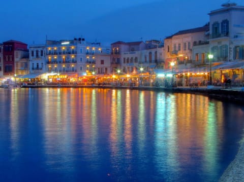 Chania old port at night