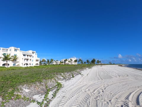 On the beach, sun loungers, beach towels