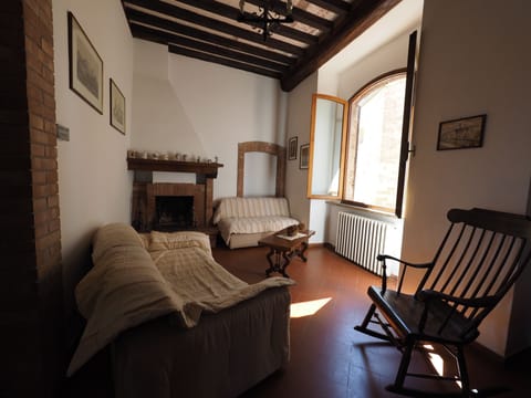 Fireplace, books