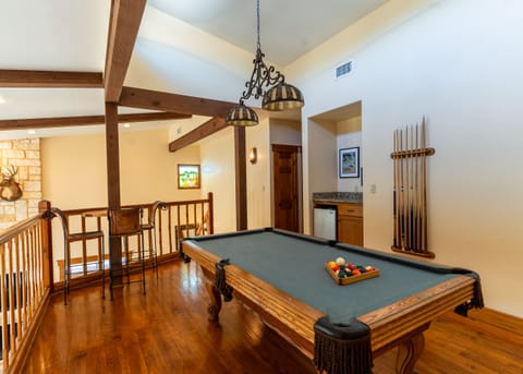 View of pool table