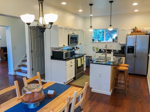 Open kitchen and dining room
