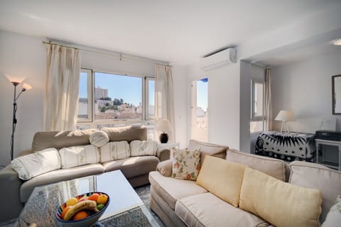 Living/dining area leading to terrace. MIND the step.