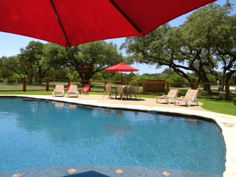 View from swim deck under umbrella