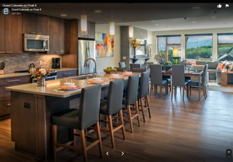 Modern open plan for kitchen, meal and family living room