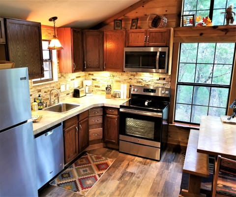 Custom, Fully Stocked Kitchen w/ Frig, Dishwasher,Oven, Microwave, Coffee Maker.