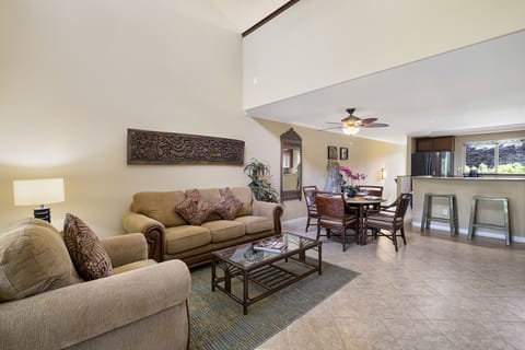 Living area open to the kitchen