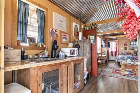 Along with the kitchenette, there's also a charcoal grill on the grounds for mouthwatering BBQ creations!