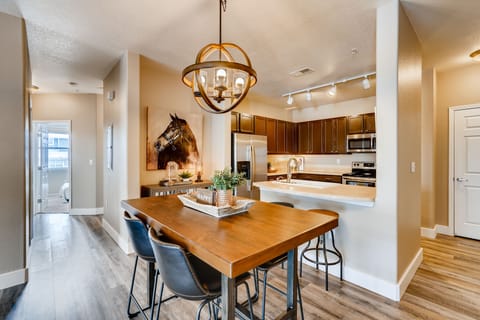 Dining room space with eating space at the counter as well