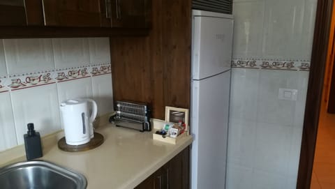 Fridge, microwave, oven, coffee/tea maker