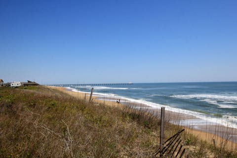 Oceanfront Outer Banks home with ocean views from living room and many bedrooms House in Duck