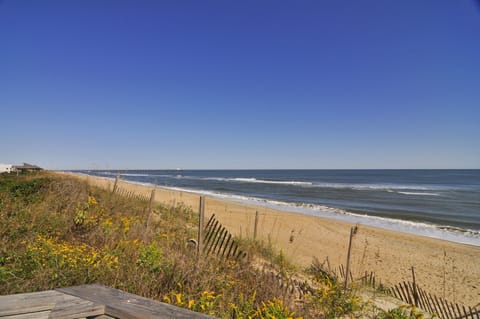 Oceanfront Outer Banks home with ocean views from living room and many bedrooms House in Duck