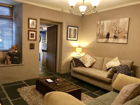 Cosy lounge with slate floor