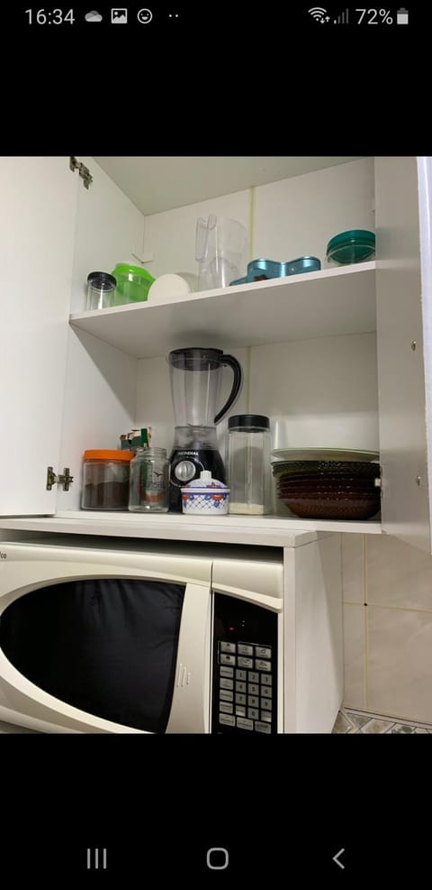 Microwave, coffee/tea maker, cookware/dishes/utensils