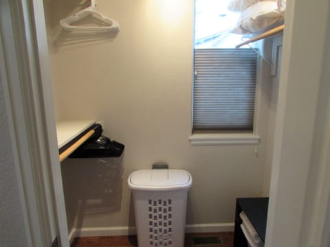 Combined shower/tub, hair dryer, towels, soap