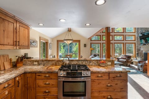 Jenn Aire stove and everything you'll need for almost any recipe or dish.