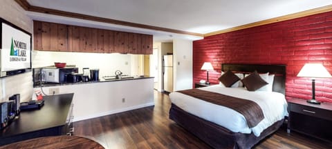 Large studio, queen bed, fully furnished, full kitchen, full size tub & shower