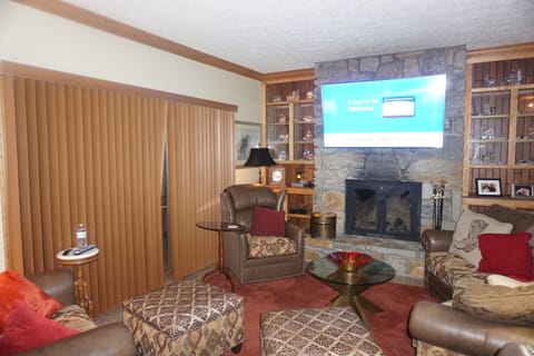 Smart TV, fireplace, video games, music library