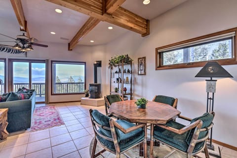 Play cards or board games downstairs next to the wood-burning stove.