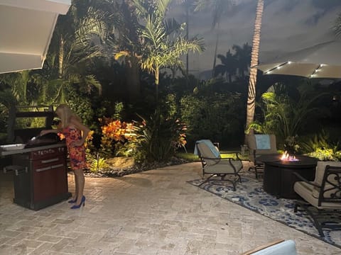 Beautiful barbecuing at night