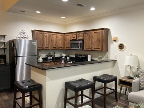 Kitchen equipped with all cooking and dining essentials