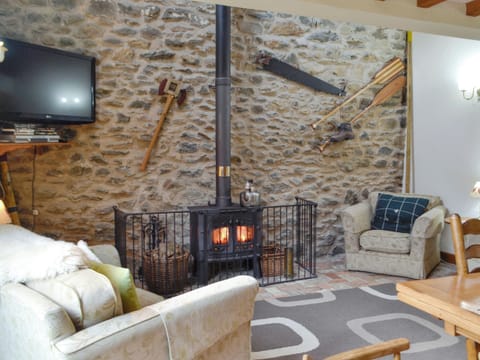 Welcoming living area with wood burner | The Hen House - Cwm Clyd, Llandovery