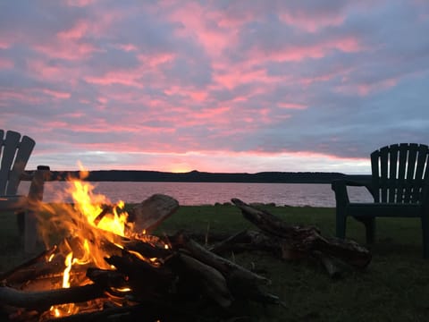 Beautiful sunsets by the campfire