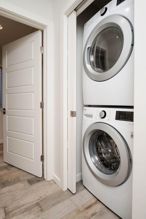 There's a washer and dryer for your personal use. Laundry soap is provided.